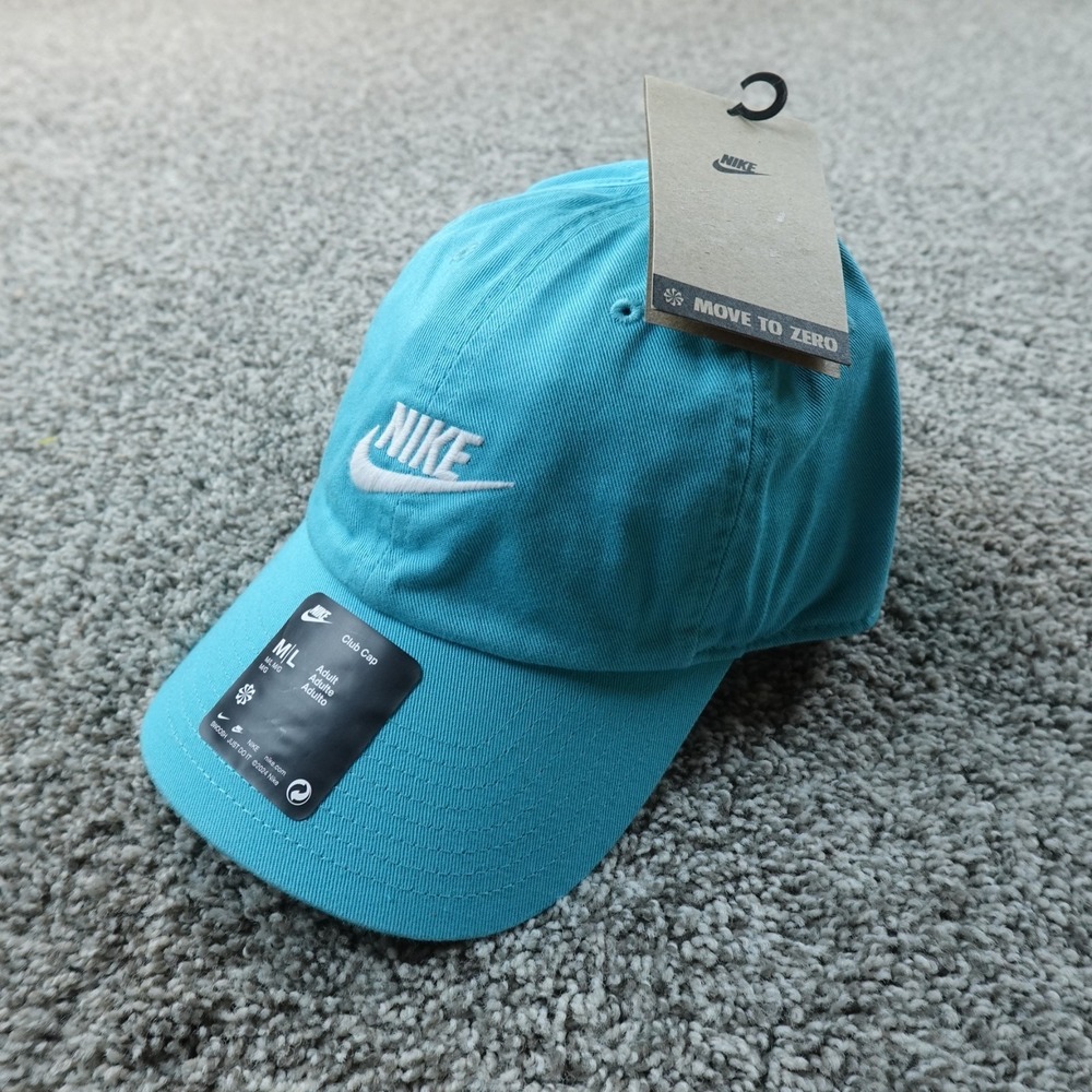 NEW Nike Hat Mens L Blue Adjustable Strap Back Club Cap Swoosh Logo Baseball